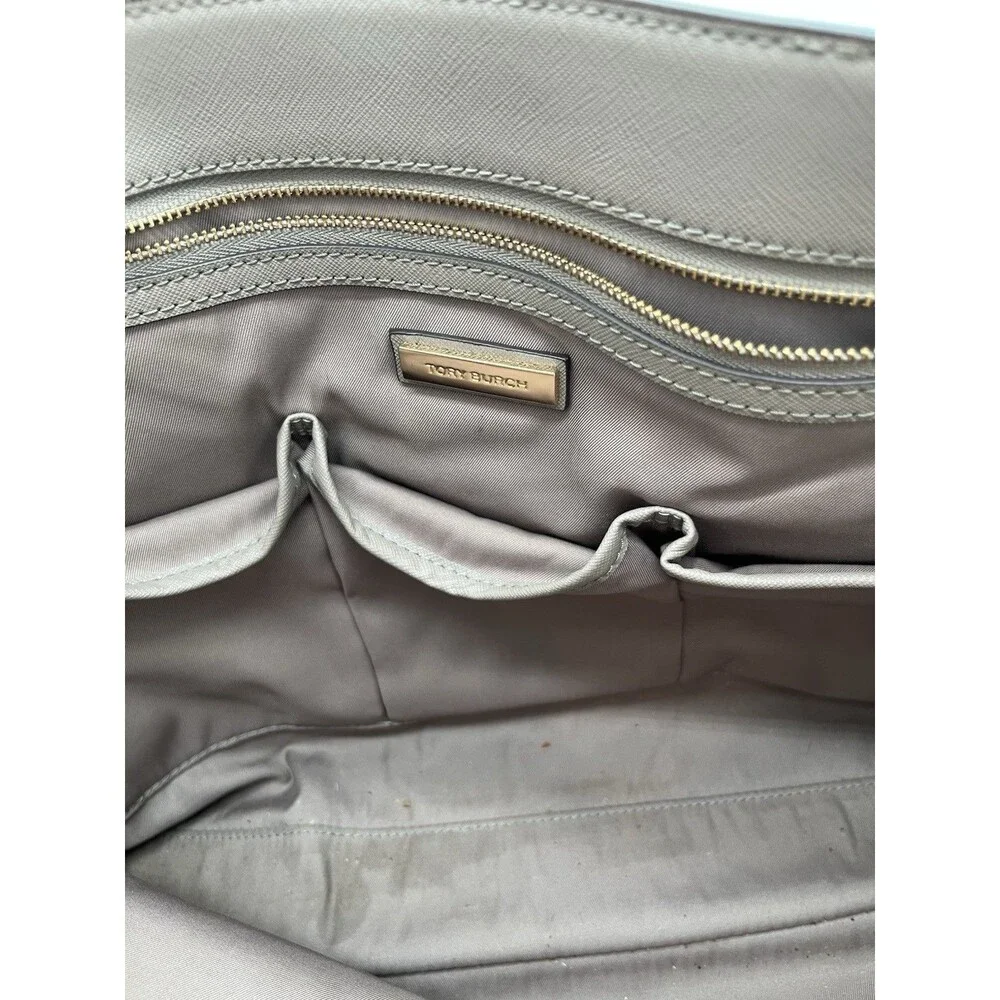 Tory Burch Robinson Tote Gray Heron (gray brown).